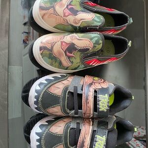 T-Rex Kids Slip-On Shoes - Black and Green